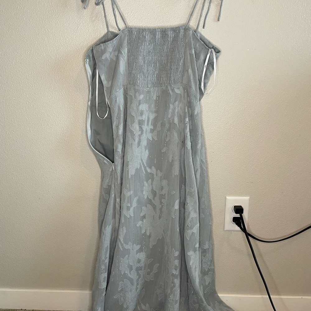 Lulu's light blue Sleeveless Maxi Dress for Prom - Picture 3 of 3